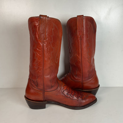 Lucchese 1883 Caiman Crocodile Inlay Cowboy Boots 9 D Exotic
