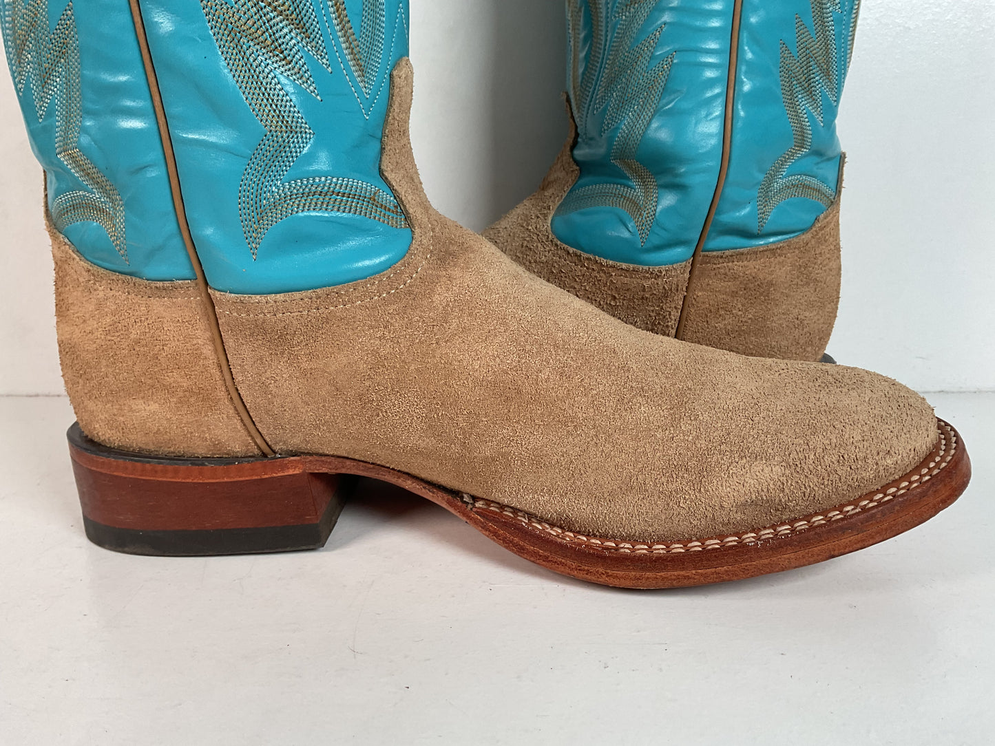 Tony Lama Rough Out Suede Cowboy Boots | USA Made | 10.5 D