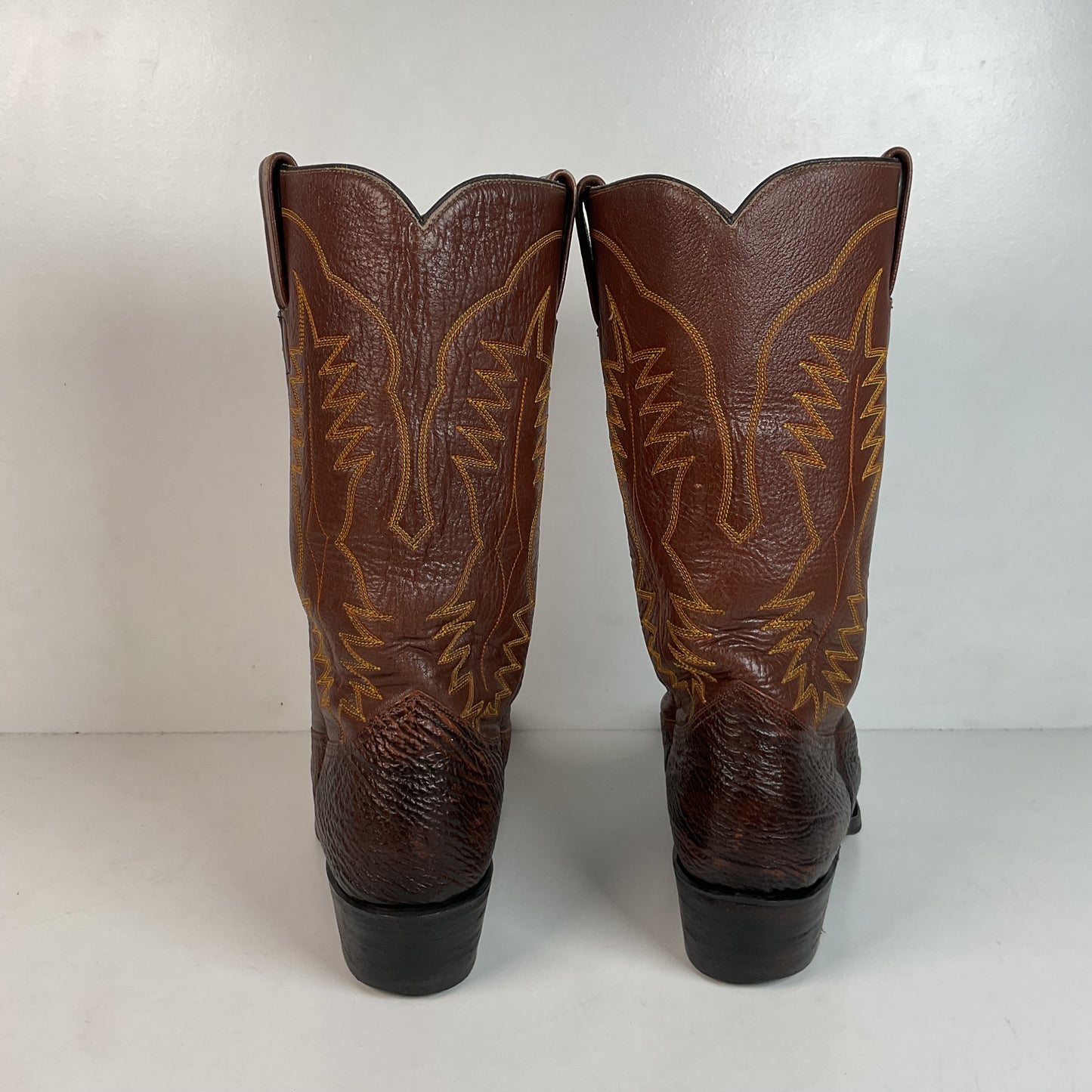 Vintage Brown Shark Skin Cowboy Boots 10 D Exotic