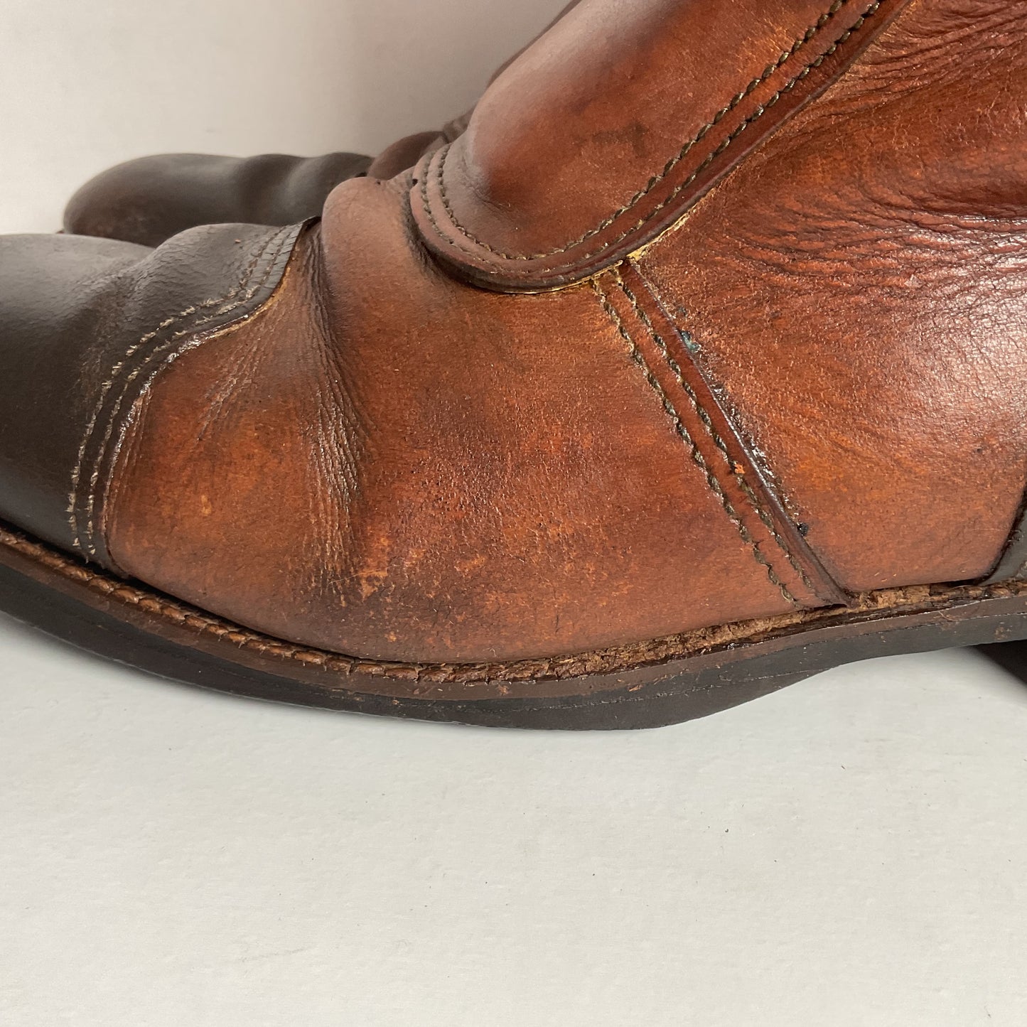 Vintage 1970s Hondaline Boots 9.5 Thrashed Moto Zip