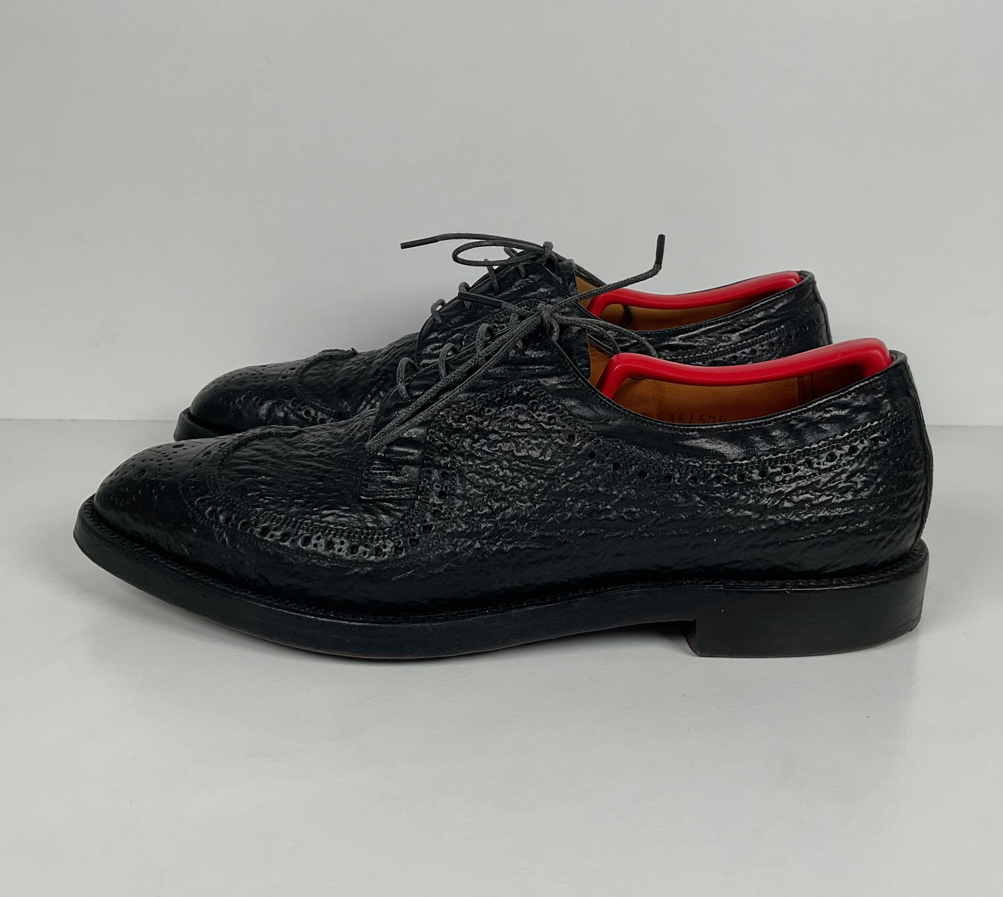 Vintage Florsheim Imperial Derby Shoes | Kenmoor | Exotic Shark | Men’s 8 C