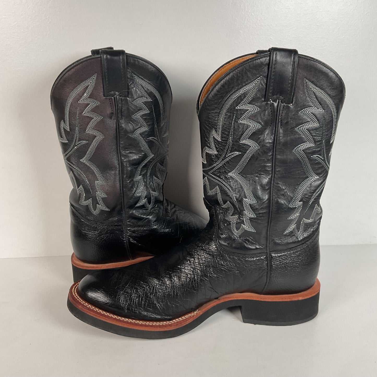 Justin Tekno Crepe | Smooth Ostrich Roper Boots | Exotic | USA Made | Men’s 10 D