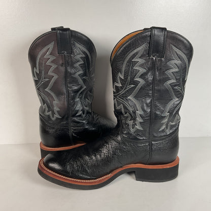 Justin Tekno Crepe | Smooth Ostrich Roper Boots | Exotic | USA Made | Men’s 10 D