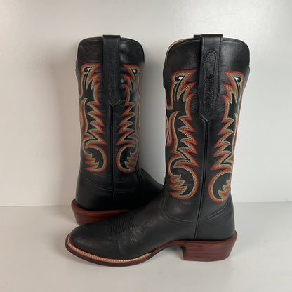 R. Watson Smooth Ostrich Cowboy Boots | Exotic | Black | Men’s 9 D