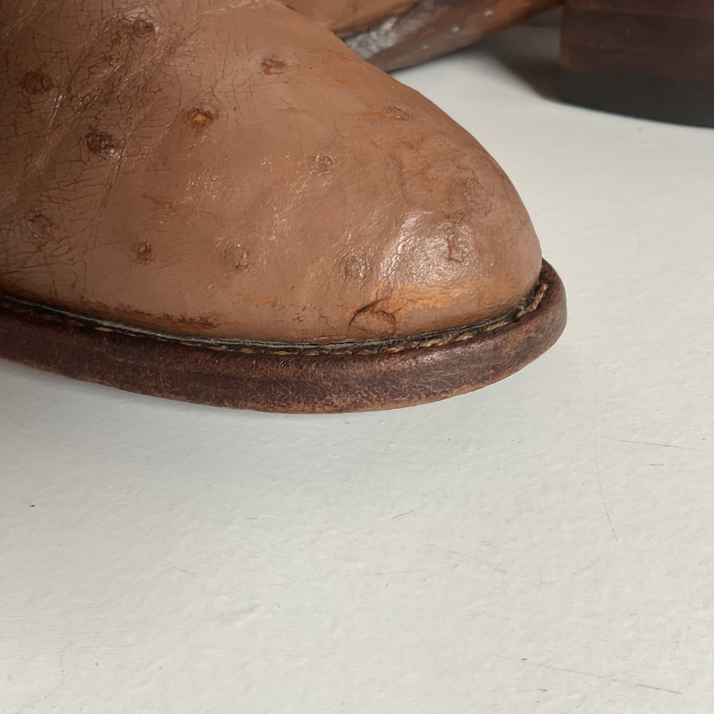 Vintage M.L. Leddy Full Ostrich Quill Cowboy Boots Custom Thrashed