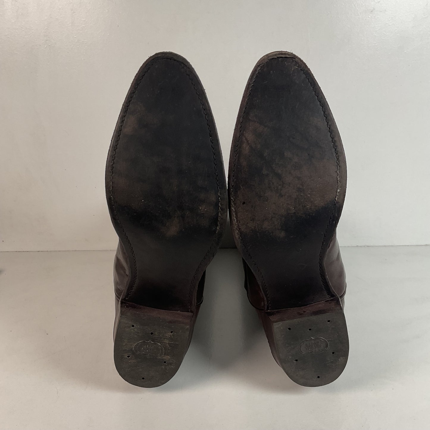 Vintage Nocona Brown Boar Skin Cowboy Boots 13 D Wild Pig