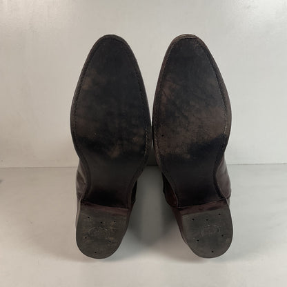 Vintage Nocona Brown Boar Skin Cowboy Boots 13 D Wild Pig