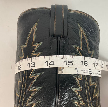 1950s Tony Lama Cowboy Boots | Black | Distressed | Men’s 9.5