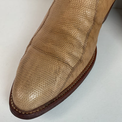 Vintage Dan Post Monitor Lizard Cowboy Boots | Golden Spur Collection | Blonde | 10 D