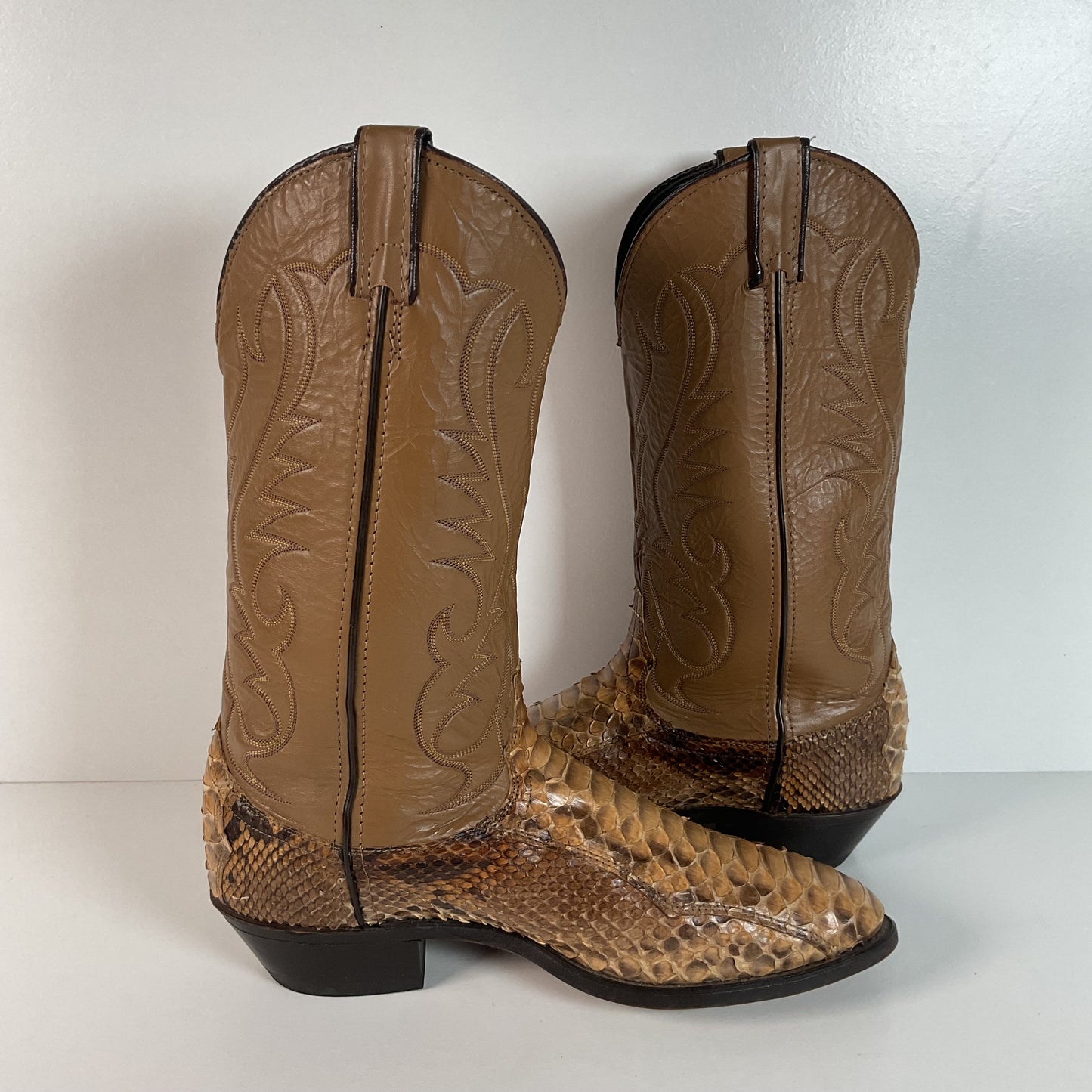 Vintage Laredo Python Snakeskin Cowboy Boots | Back Cut | USA Made | Men’s 10 D