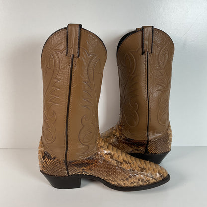 Vintage Laredo Python Snakeskin Cowboy Boots | Back Cut | USA Made | Men’s 10 D