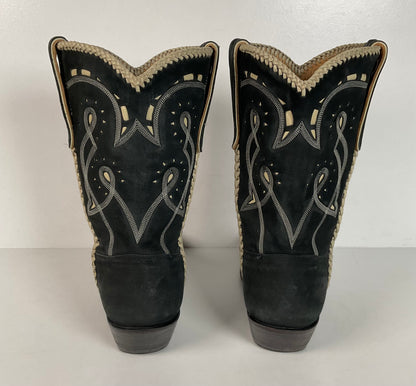 Liberty Handmade Cowgirl Boots | Nubuck Suede | Braided | Women’s 8 B