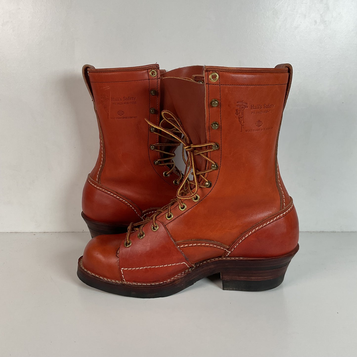 Wesco for Hall’s Safety Linesman Boots 8.5 D Job Master Old Logo West Coast