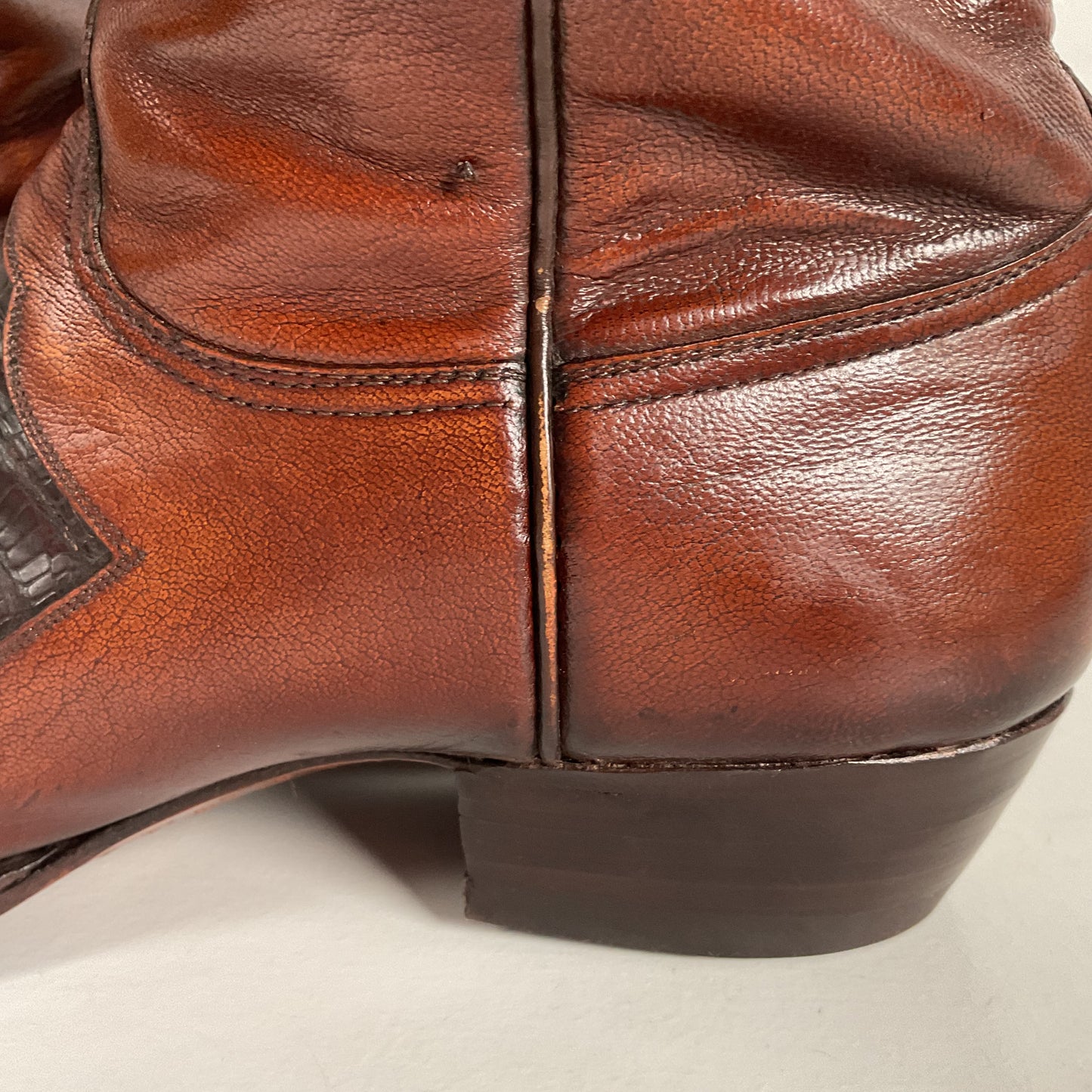 Vintage Lucchese Goat Skin Cowboy Boots | Lizard Inlay | Men’s 8.5 D