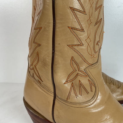Vintage Siete Leguas Cowboy Boots | 1970s | Blonde Calfskin | Men’s 10 EE