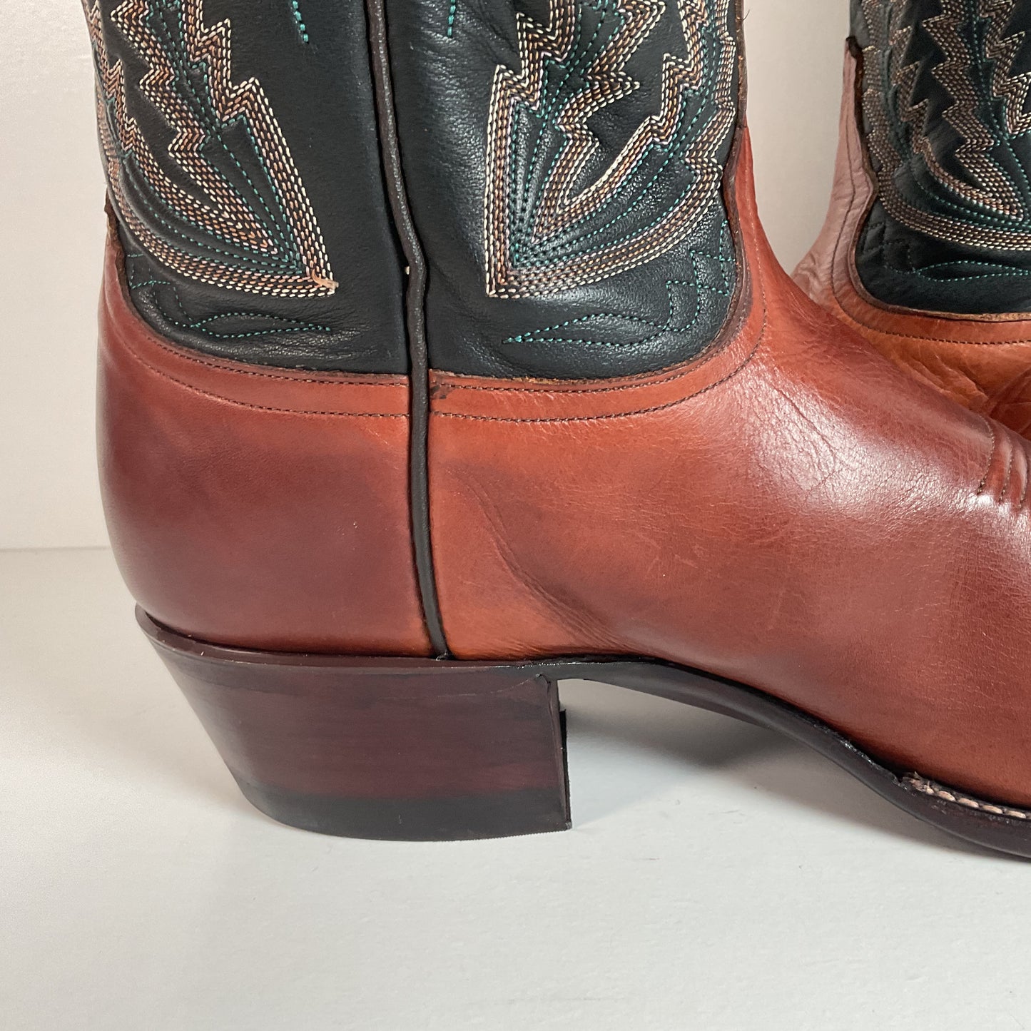 Vintage Larry Mahan Cowboy Boots | Chocolate Cow | USA Made | Men’s 9 D