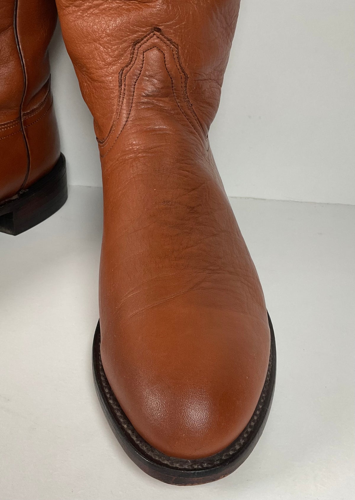 Lucchese 2000 Roper Boots | USA Made | Brown Calf | Men’s 9.5 D