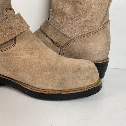 Vintage Georgia Tall Suede Harness Boots 9 M USA Made Soft Toe