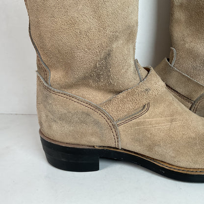 Vintage Georgia Tall Suede Harness Boots 9 M USA Made Soft Toe