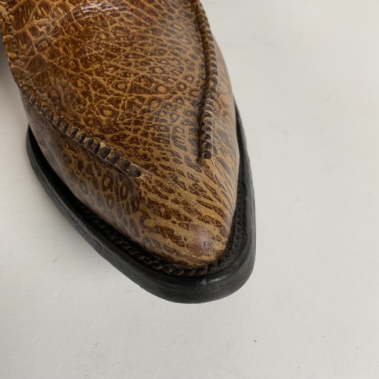 Vintage Wrangler Algonquin Toe Cowboy Boots | Sea Turtle Imitation Print | Men’s 9.5 D