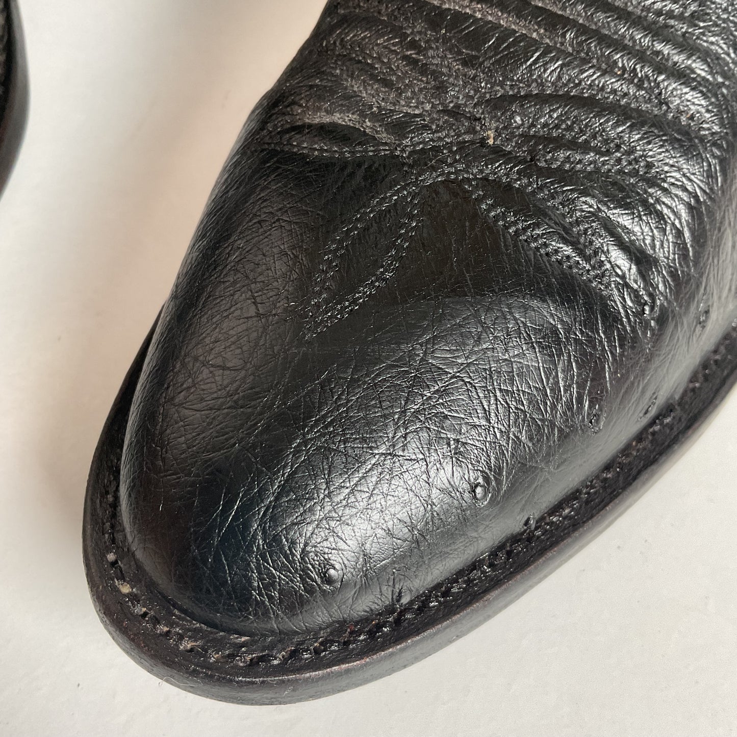 Justin Texas Rangers Cowboy Boots 9.5 D Exotic Smooth Ostrich