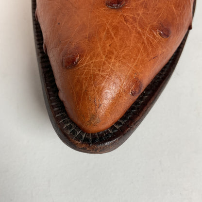 Custom Full Ostrich Quill Cowboy Boots 10 Wide Exotic Mule Ear