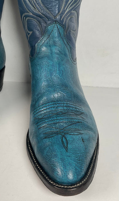 Vintage Hondo Antelope Cowboy Boots | Exotic | Powder Blue | Men’s 11 D