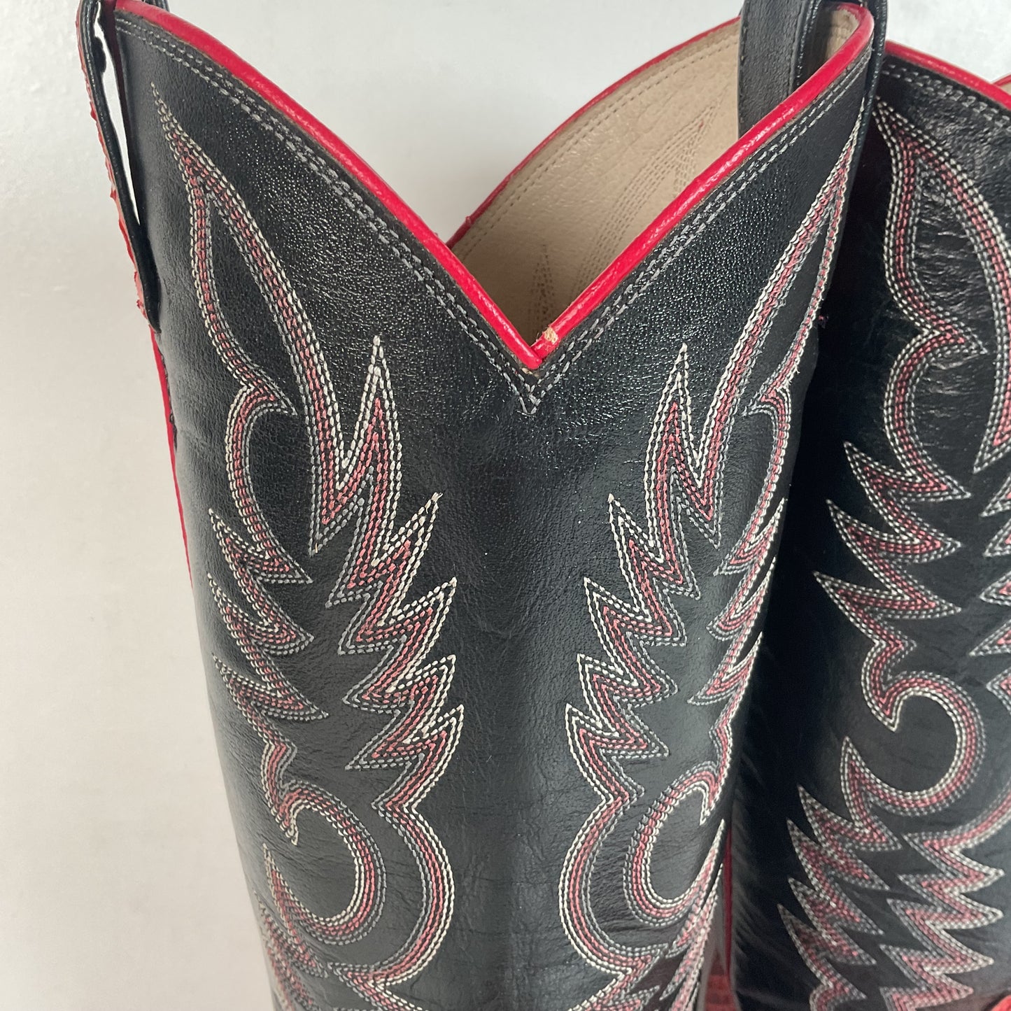 Vintage Dan Post Red Python Snakeskin Cowgirl Boots 7 M USA Made