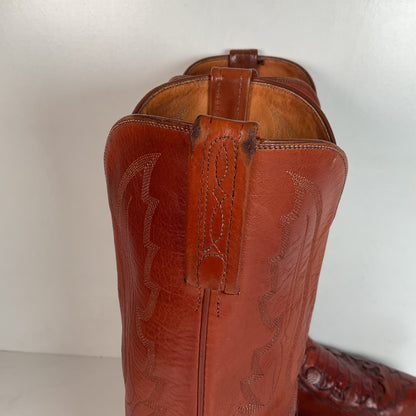 Lucchese 1883 Caiman Crocodile Inlay Cowboy Boots 9 D Exotic