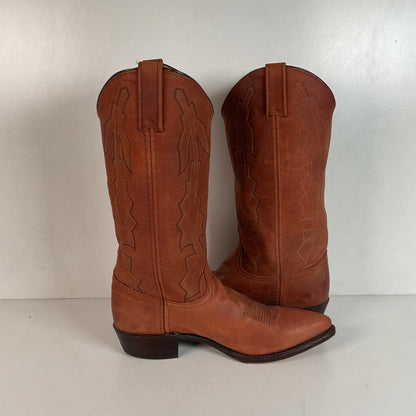 Vintage Dan Post X Marlboro Cowgirl Boots 9 M USA Made Nubuck Suede
