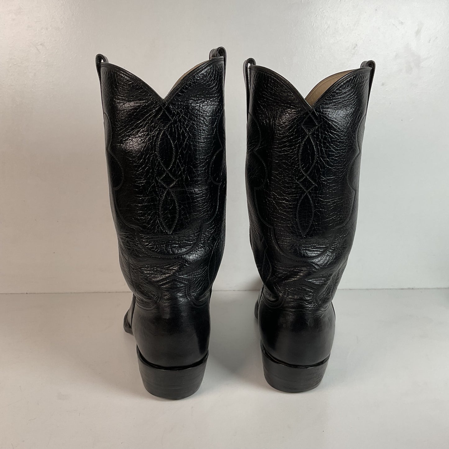 Wheeler Boot Company Cowboy Boots 10 Wide Black Calf Custom