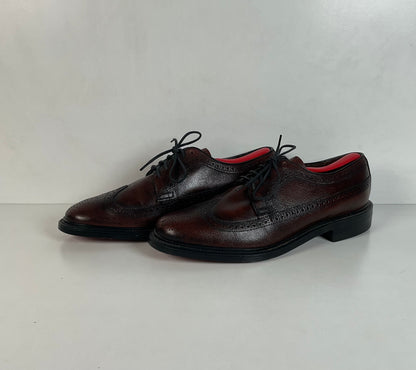 Vintage Stafford Longwing Derby Shoes 9.5 EEE Brogue Gunboat New Old Stock