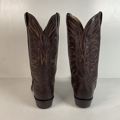 Vintage Nocona Brown Boar Skin Cowboy Boots 13 D Wild Pig