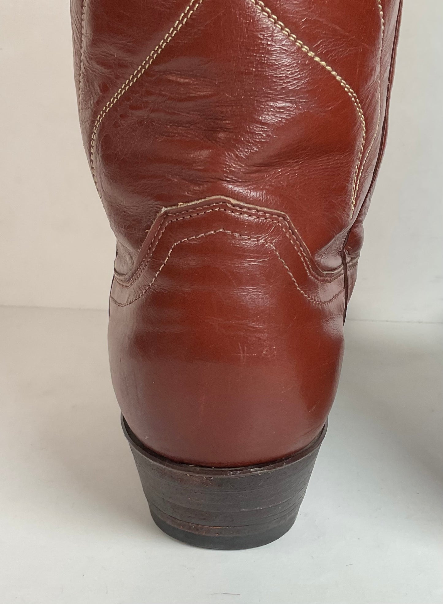 Vintage Justin Tall Butterfly Inlay Cowgirl Boots 6.5 C Snakeskin 70s