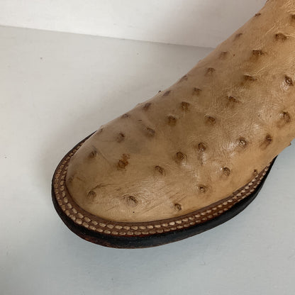 Anderson Bean Ostrich Quill Roper Boots Men’s 8 B | Women’s 9 Exotic USA Made