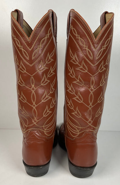 Vintage Tony Lama Gold Label Cowgirl Boots 7.5 C Lizard Vamp