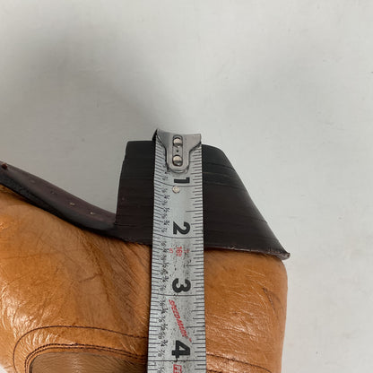 Vintage Justin Smooth Ostrich Cowboy Boots | USA Made | Butterscotch | 8 EE