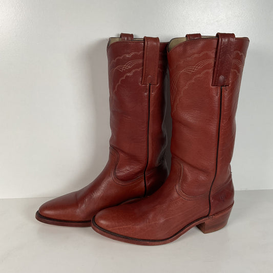Vintage Frye Cowboy Boots | Chocolate Cow | USA Made | 1980s | Men’s 11 D