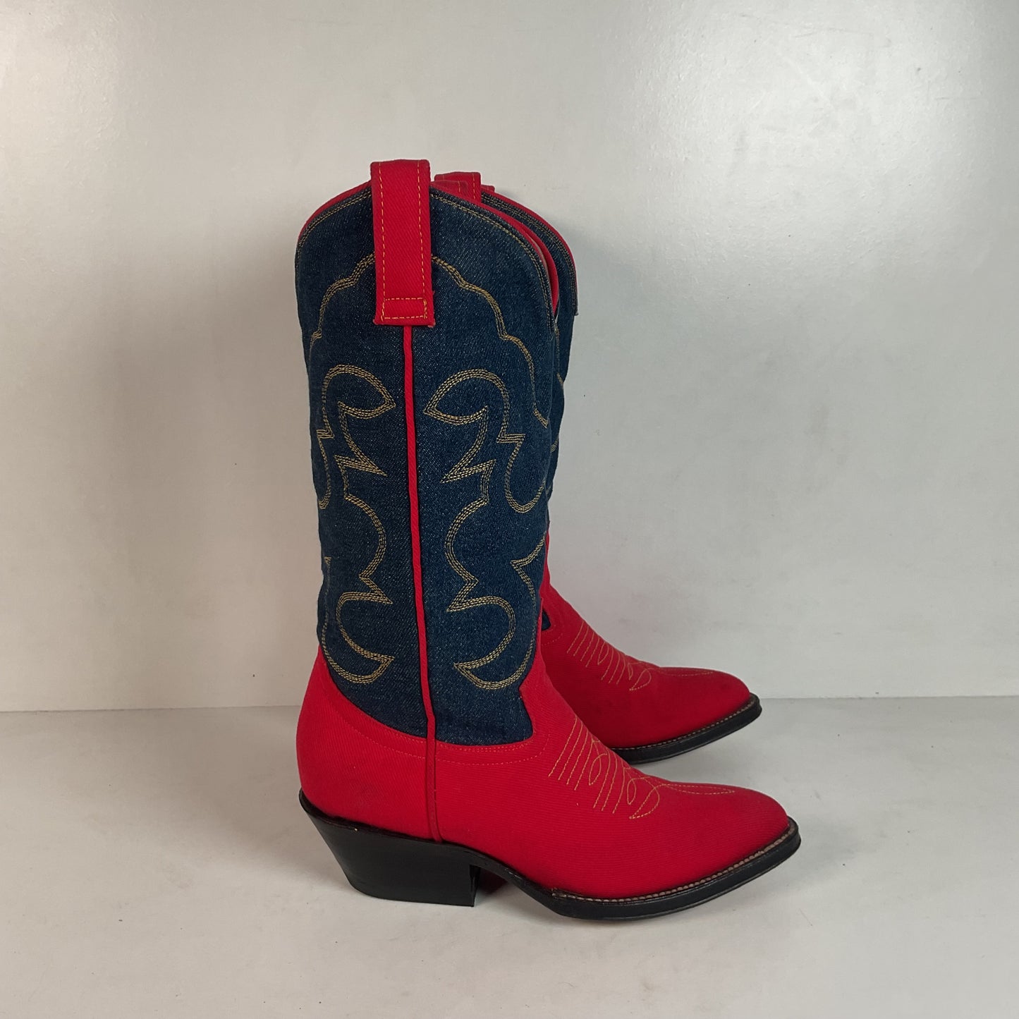 Vintage Denim Cowgirl Boots | Custom Blue Jean | Women’s 6.5