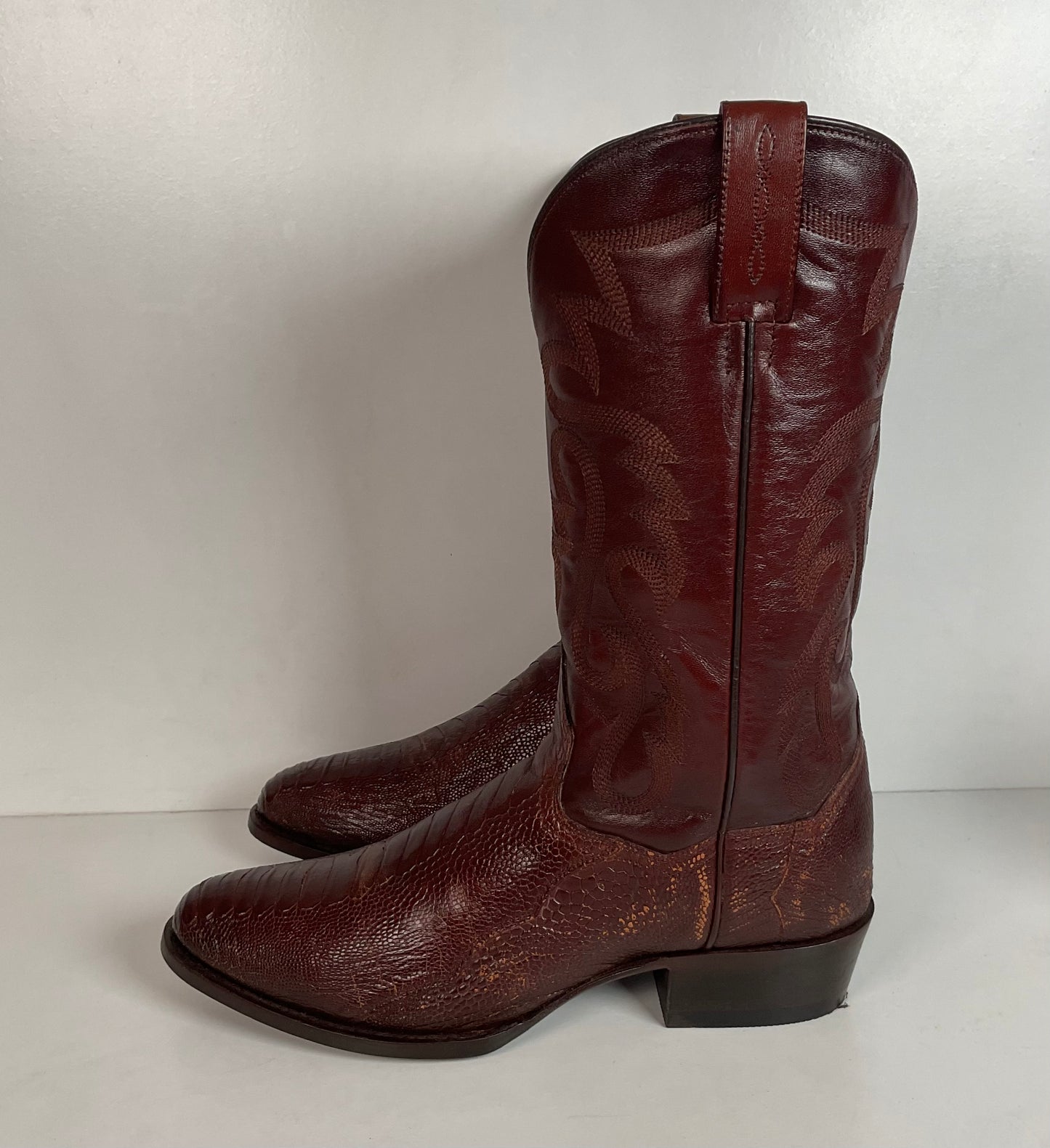 Dan Post Exotic Ostrich Leg Cowboy Boots 10 D