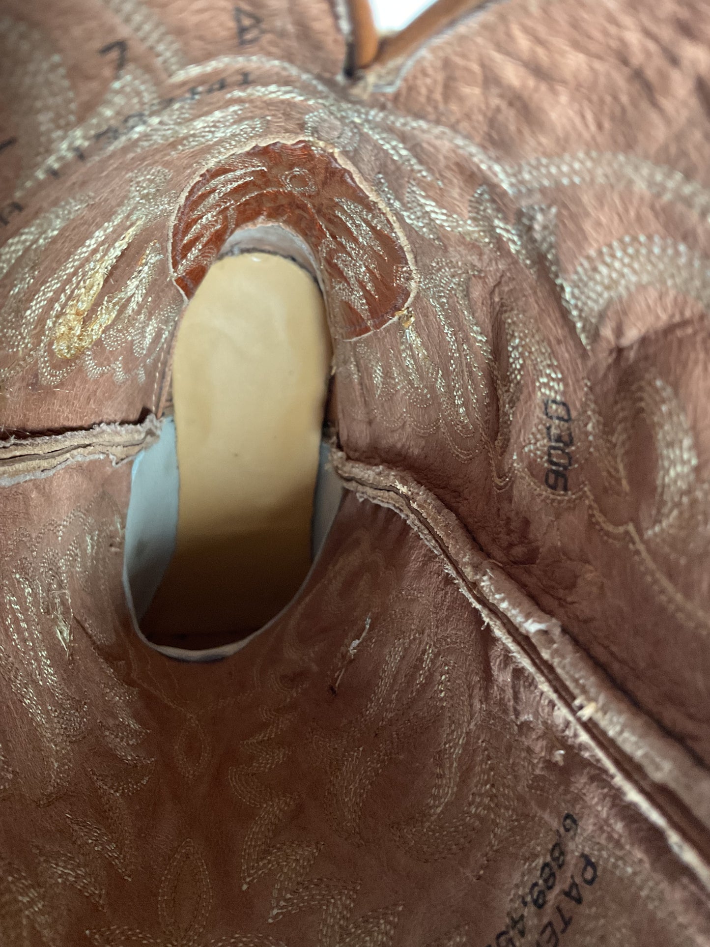 Tony Lama Dusty Pink Cowgirl Boots 7.5 B Distressed