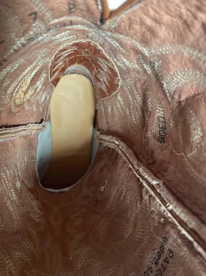 Tony Lama Dusty Pink Cowgirl Boots 7.5 B Distressed