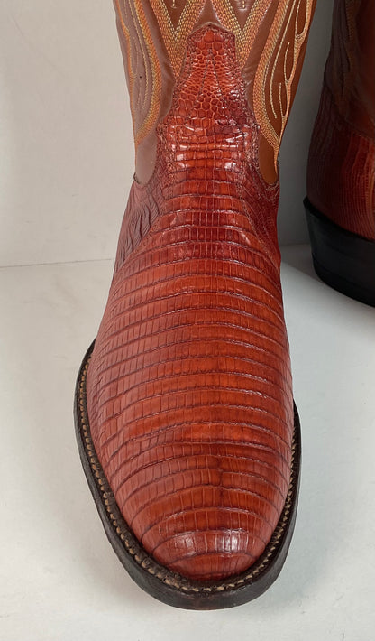 Vintage Tony Lama Teju Lizard Cowboy Boots | Gold Label | Men’s 11 D