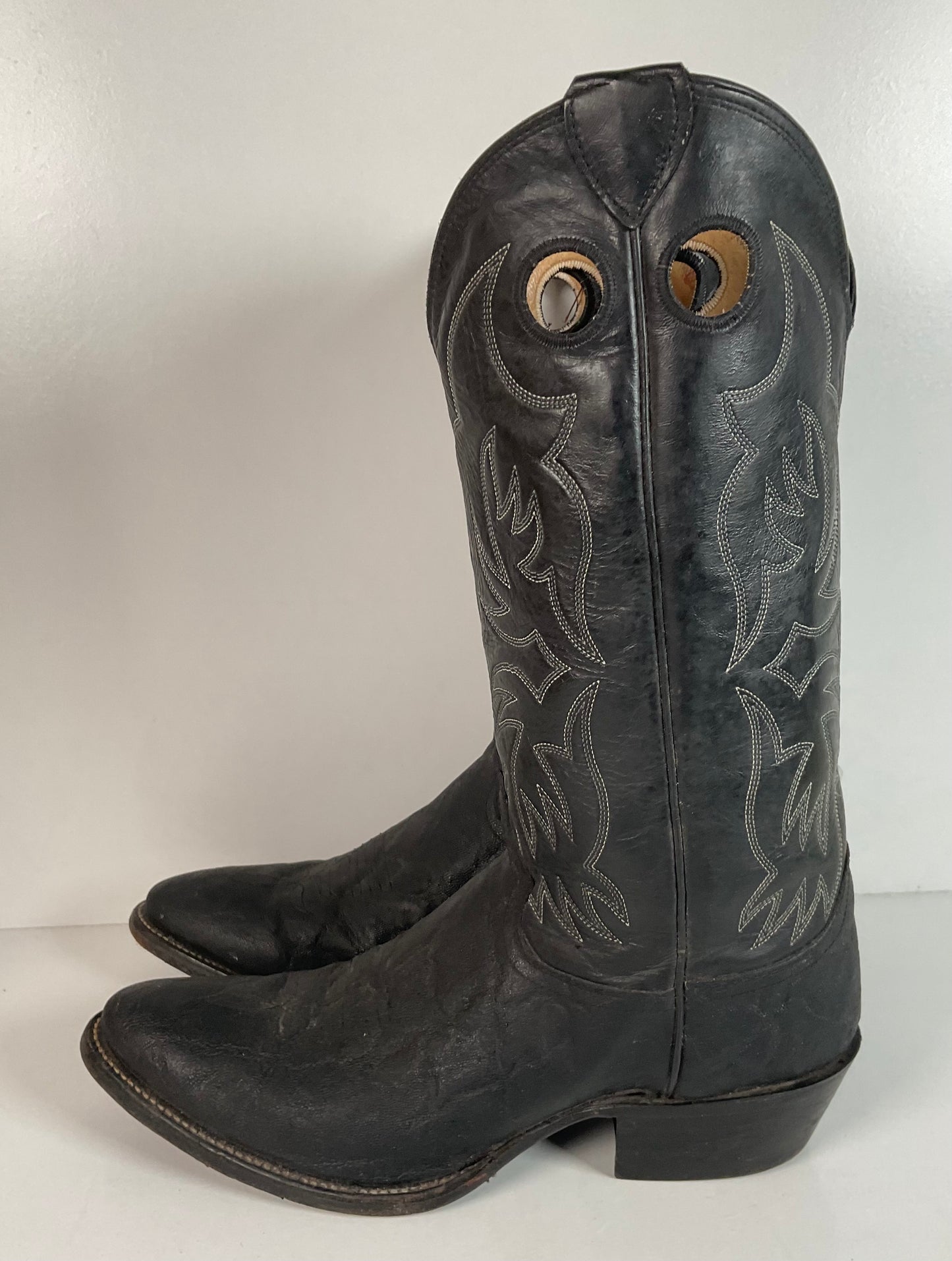 Justin Faux Elephant Print On Cowhide Buckaroo Cowboy Boots 10 D Punchy