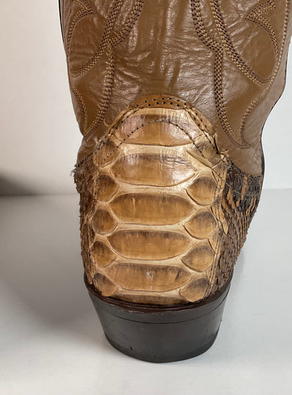 Vintage Laredo Python Snakeskin Cowboy Boots | Back Cut | USA Made | Men’s 10 D