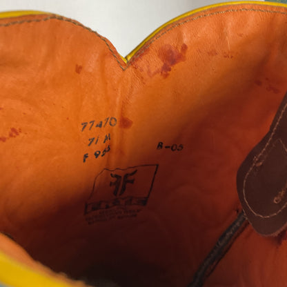 Frye Metallic Cowgirl Boots 7 M Tooled Inlay Snip Toe