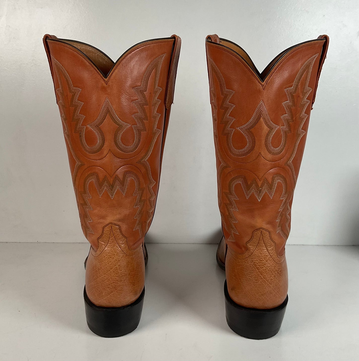 Rios Of Mercedes Smooth Ostrich Cowboy Boots 13 B Exotic USA Made