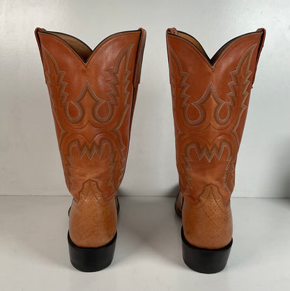Rios Of Mercedes Smooth Ostrich Cowboy Boots 13 B Exotic USA Made