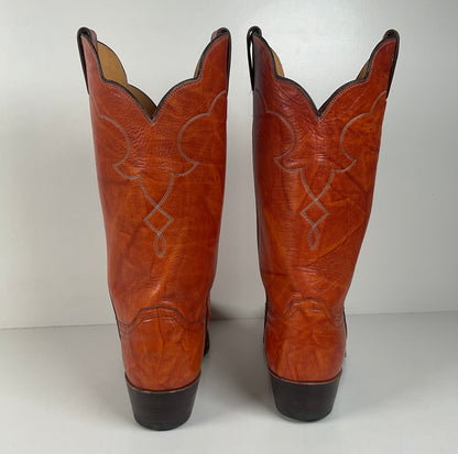 Vintage Justin Cowboy Boots | Chocolate Cow | USA Made | Men’s 10.5 D