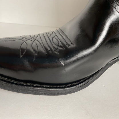Vintage Nocona Cowboy Boots | Glossy Black Veal | USA Made | Men’s 9.5 EE